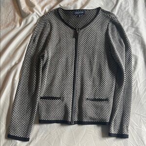 Jones New York Black and White Textured Blazer